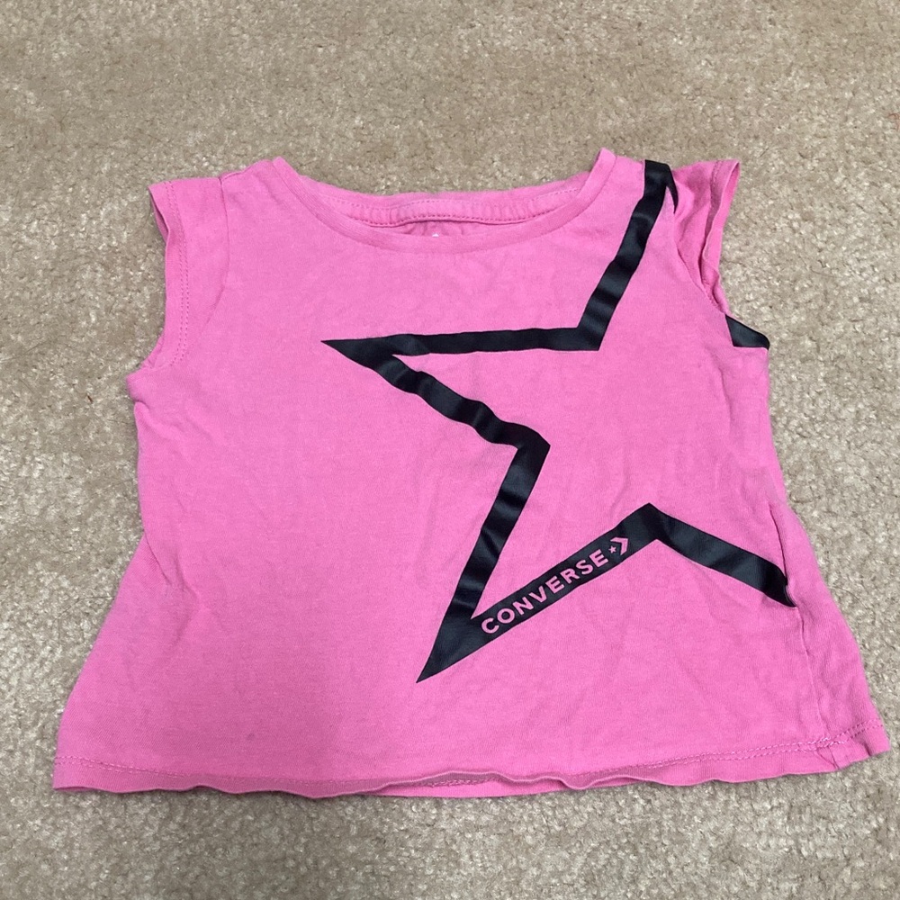 Converse Kids Pink Tee with Black Star